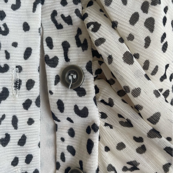 Mesh Leopard Button Down - Picture 3 of 6